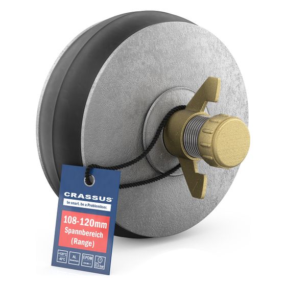 Crassus Schnellverschlussstopfen CSV 114, 108-120mm, bis 0,5 bar, 100mm, EPDM/Aluminium