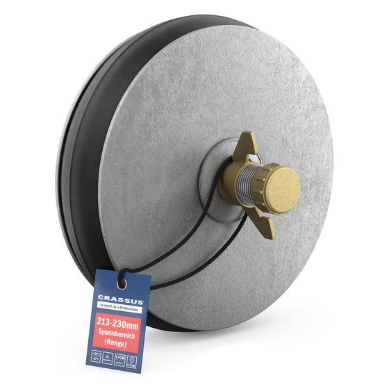 Crassus Schnellverschlussstopfen CSV 220, 213-230mm, bis 0,5 bar, 150mm, EPDM/Aluminium