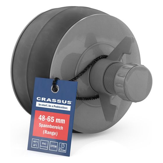 Crassus Schnellverschlussstopfen CSV 60 PVC, 48-65mm, bis 0,5 bar, 100mm, EPDM/PVC