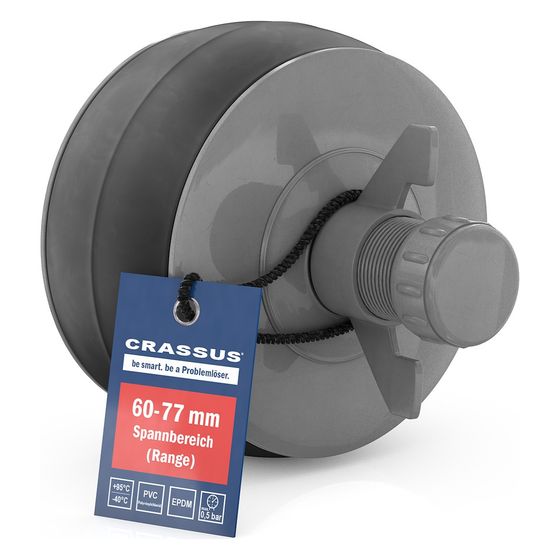 Crassus Schnellverschlussstopfen CSV 70 PVC, 60-77mm, bis 0,5 bar, 100mm, EPDM/PVC
