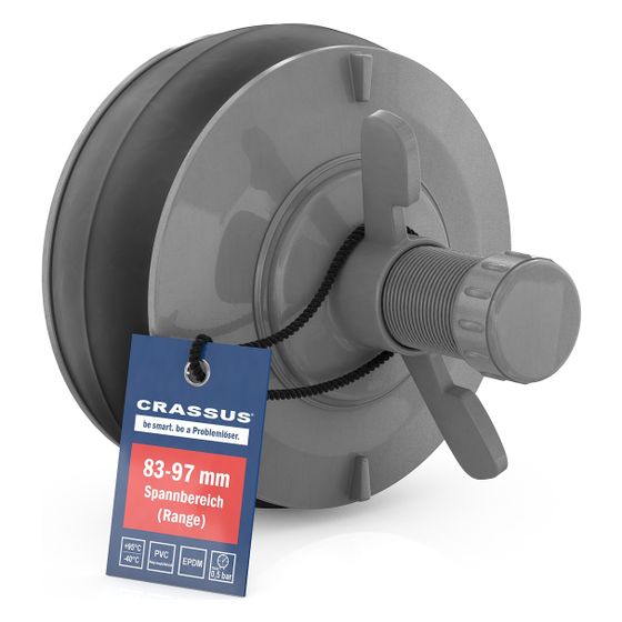Crassus Schnellverschlussstopfen CSV 90 PVC, 83-97mm, bis 0,5 bar, 100mm, EPDM/PVC
