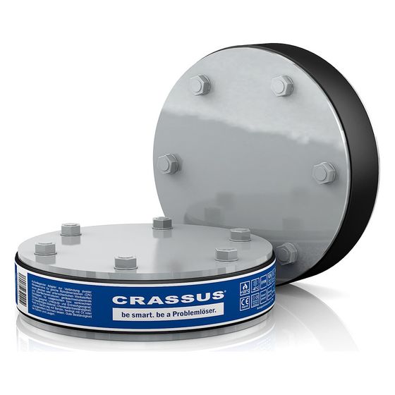 Crassus Pressdichtung Typ ED Blindstopfen, DN 250, 1 bar, Dichtung 20mm, EPDM/V2A