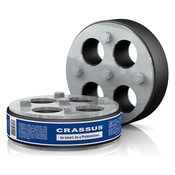 Crassus Pressringdichtung Typ M, DN 100, 4x0-25mm, 2,5 bar, Dichtung 30mm, EPDM/V2A