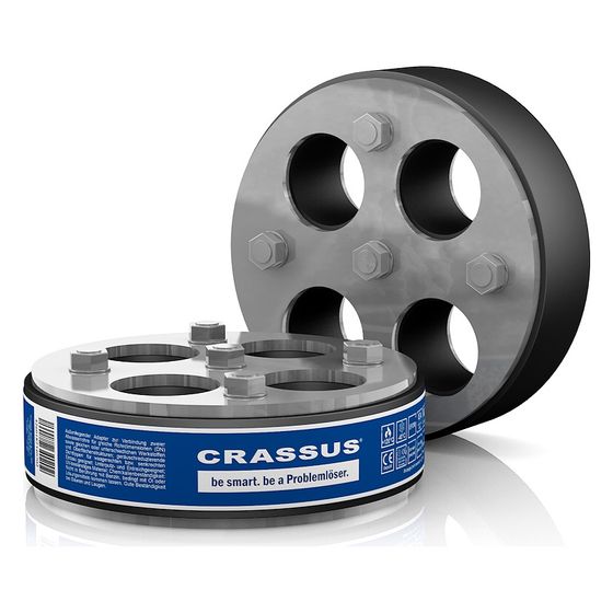 Crassus Pressringdichtung Typ M, DN 100, 4x0-25mm, 2,5 bar, Dichtung 30mm, EPDM/V4A