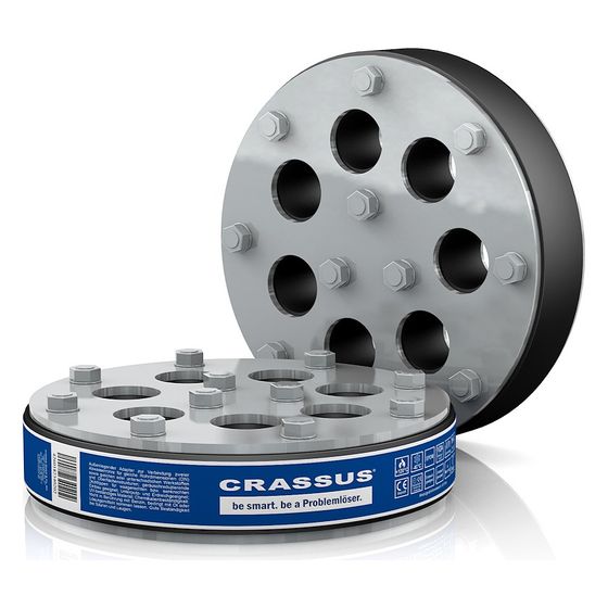 Crassus Pressringdichtung Typ M, DN 200, 7x0-32mm, 2,5 bar, Dichtung 30mm, EPDM/V2A