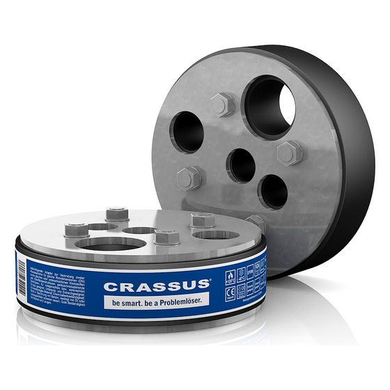 Crassus Pressringdichtung Typ M, DN 200, 3x0-32mm 3x0-50mm, 2,5 bar, Dichtung 30mm, EPDM, V4A