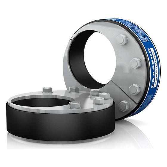 Crassus Pressringdichtung SD30-E, DN 400, AD 0-375mm, 2,5 bar, Dichtung 30mm, EPDM/V2A