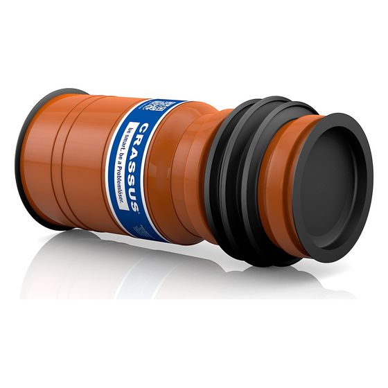 Crassus Wanddurchführung KG Universal, DN 110, bis 2,5 bar, 3-Stegdichtung, 120-300mm, PVC