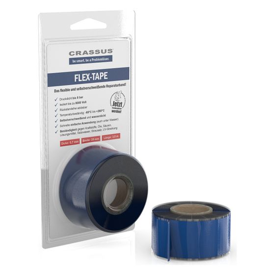 Crassus Reparaturband Flex-Tape, 25x3,5x0,7mm, Blau, CRA70601