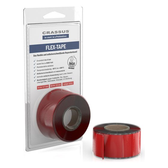 Crassus Reparaturband Flex-Tape, 25x3,5x0,7mm, Rot, CRA70602