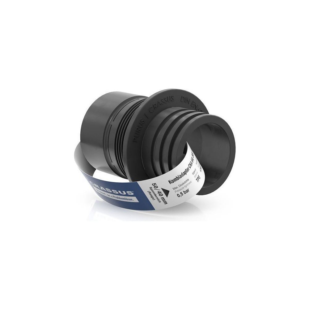 Crassus Kombiadapter CKA 64/58/50/40, 64/58mm auf 50/40mm, bis 0,5 bar, TPE, Schwarz... CRASSUS-CRA10012 4260182340127 (Abb. 2)