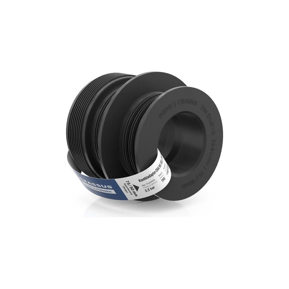 Crassus Kombiadapter CKA 96/83/75/50, 96/83mm auf 75/50mm, bis 0,5 bar, TPE, Schwarz... CRASSUS-CRA10016 4260182340165 (Abb. 2)