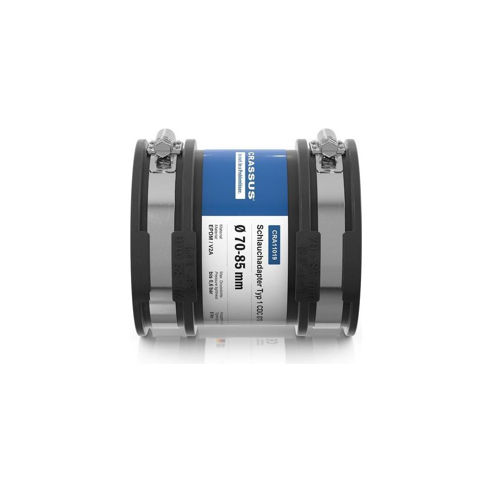 Crassus Schlauchadapter Typ 1 CDC 070, 70-85mm, 0,6 bar, EPDM, V2A, 120mm... CRASSUS-CRA11019 4260182340196 (Abb. 3)