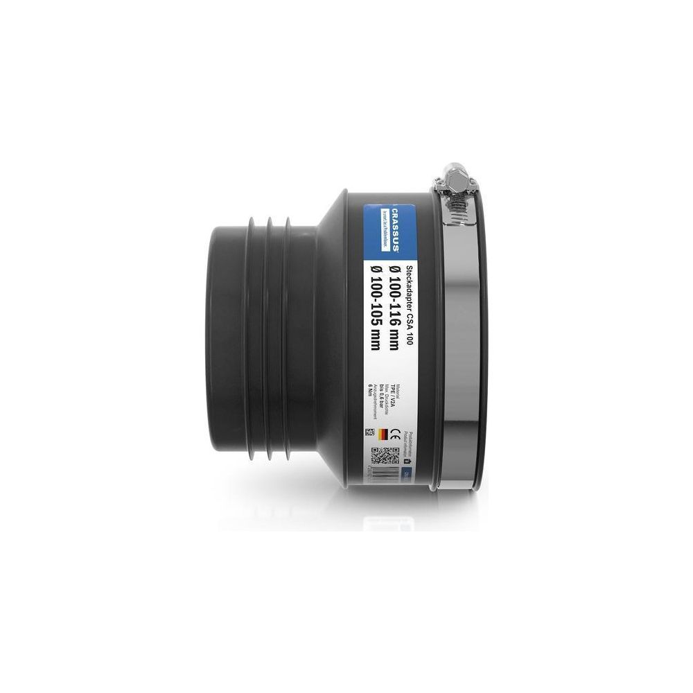 Crassus Steckadapter CSA 100, 100-116mm auf 100-105mm, bis 0,5 bar, EPDM... CRASSUS-CRA11020 4260182340202 (Abb. 3)
