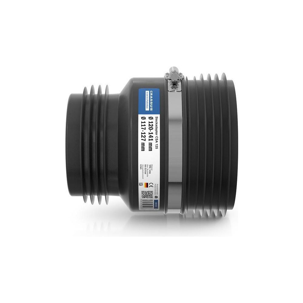 Crassus Steckadapter CSA 125, 120-141mm auf 117-127mm, bis 0,5 bar, EPDM... CRASSUS-CRA11021 4260182345276 (Abb. 3)