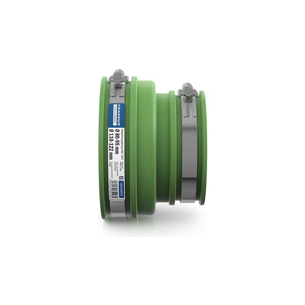 Crassus Adapterkupplung CAC 1221 110-122mm auf 80-95mm, bis 0,6 bar, 100mm, FKM/V2... CRASSUS-CRA12040FKM 4260431851435 (Abb. 3)