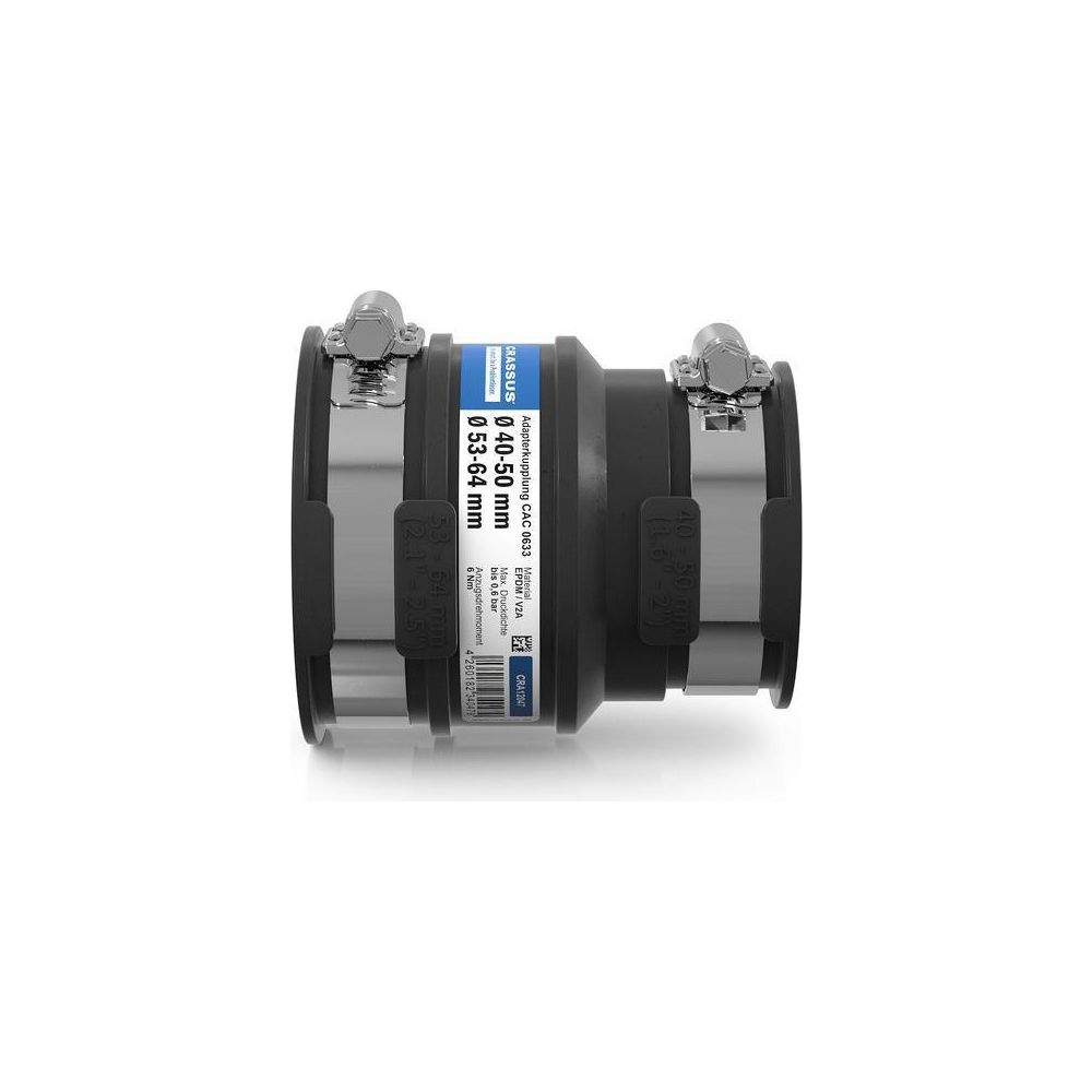Crassus Adapterkupplung CAC 0633, 53-64mm auf 40-50mm, bis 0,6 bar, 95mm, EPDM/V2A... CRASSUS-CRA12047 4260182340479 (Abb. 3)
