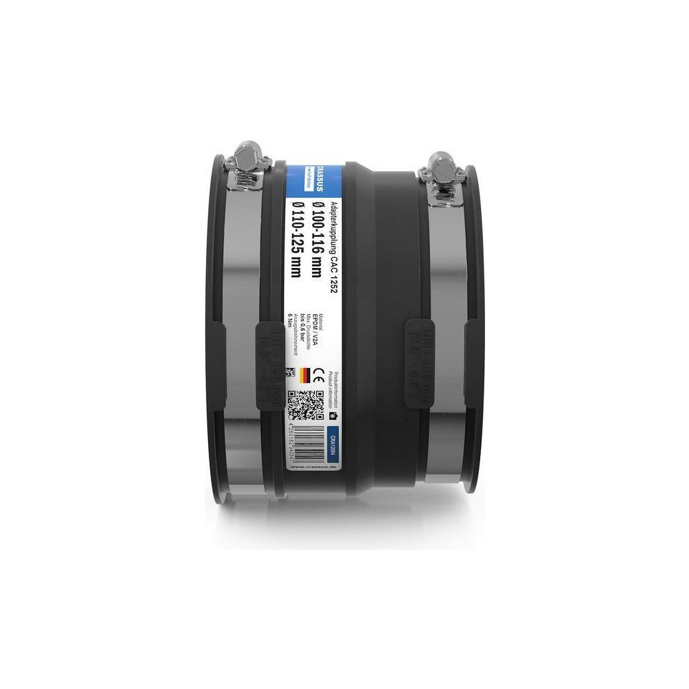 Crassus Adapterkupplung CAC 1252, 110-125mm auf 100-116mm, bis 0,6 bar, EPDM/V2A... CRASSUS-CRA12054 4260182340547 (Abb. 3)