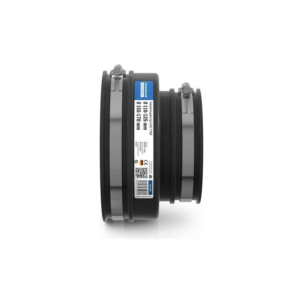 Crassus Adapterkupplung CAC 1702, 155-170mm auf 110-125mm, bis 0,6 bar, 120mm, EPDM/V... CRASSUS-CRA12065 4260182340653 (Abb. 3)