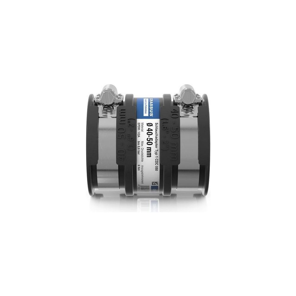 Crassus Schlauchadapter Typ 1 CDC 050, 40-50mm, 0,6 bar, 80mm, EPDM/V2A... CRASSUS-CRA14023 4260182340233 (Abb. 3)