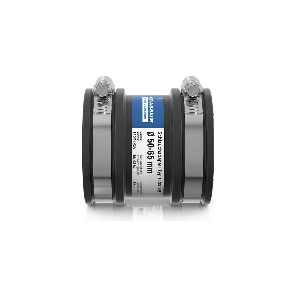 Crassus Schlauchadapter Typ 1 CDC 065, 50-65mm, 0,6 bar, EPDM/V2A, 90mm... CRASSUS-CRA14024 4260182340240 (Abb. 3)