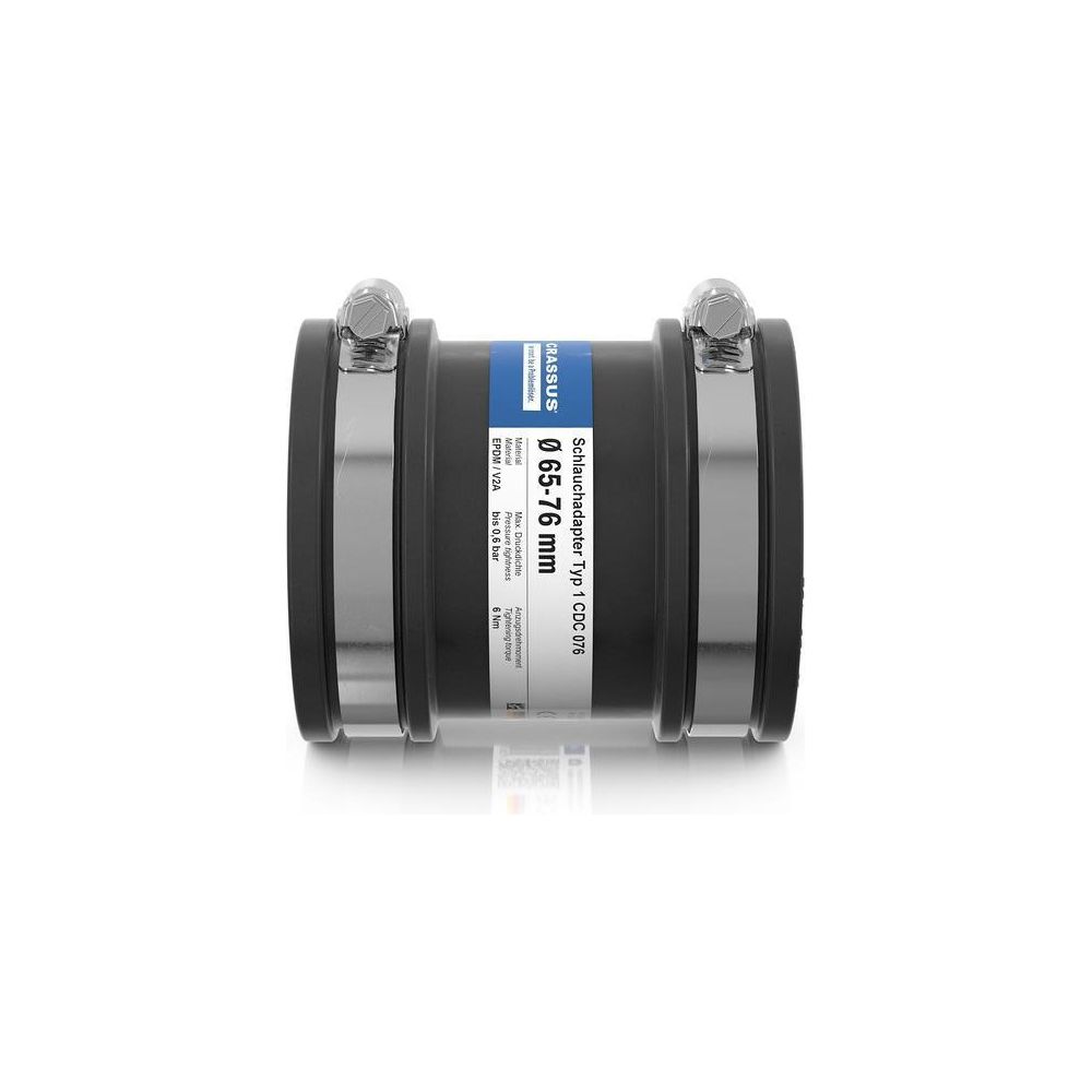 Crassus Schlauchadapter Typ 1 CDC 076, 65-76mm, 0,6 bar, EPDM/V2A, CRA14025... CRASSUS-CRA14025 4260182340257 (Abb. 3)