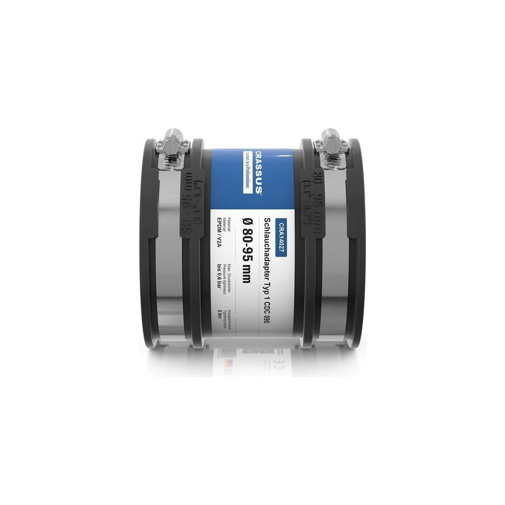 Crassus Schlauchadapter Typ 1 CDC 095, 80-95mm, 0,6 bar, EPDM/V2A, CRA14027... CRASSUS-CRA14027 4260182340271 (Abb. 3)
