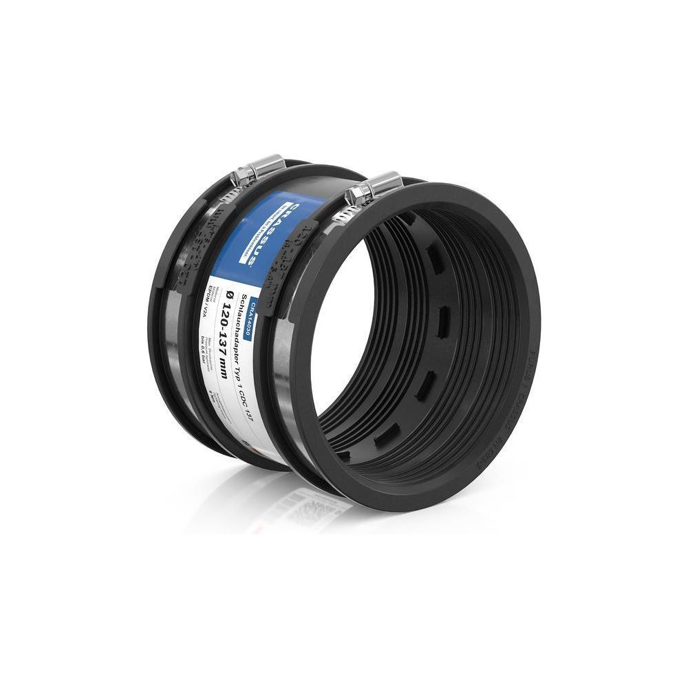 Crassus Schlauchadapter Typ 1 CDC 137, 120-137mm, 0,6 bar, EPDM/V2A, Gummi... CRASSUS-CRA14030 4260182340301 (Abb. 2)