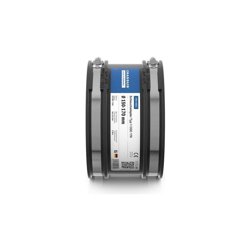 Crassus Schlauchadapter Typ 1 CDC 170, 150-170mm, 0,6 bar, EPDM/V2A, 120mm... CRASSUS-CRA14032 4260182340325 (Abb. 3)