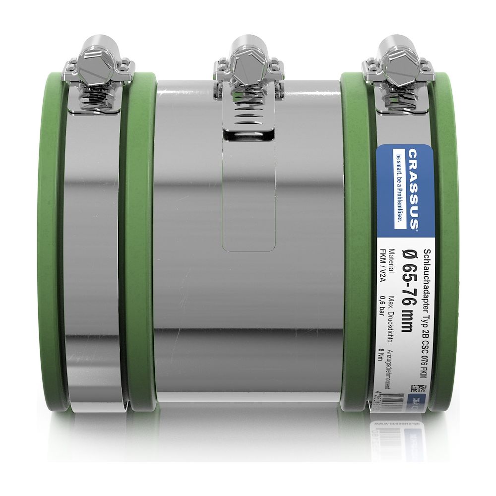 Crassus Schlauchadapter 2B CSC 076 65-76mm, 2,5 bar, FKM/V2A, CRA14034FKM... CRASSUS-CRA14034FKM 4260431852180 (Abb. 3)