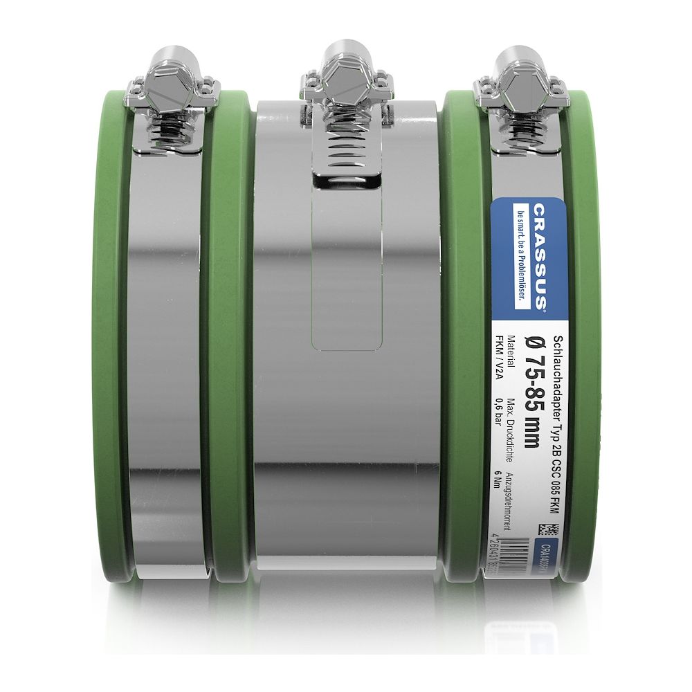 Crassus Schlauchadapter Typ 2B CSC 085 FKM, 70-85mm, 2,5 bar, Gummi, CRA14035FKM... CRASSUS-CRA14035FKM 4260431852289 (Abb. 3)