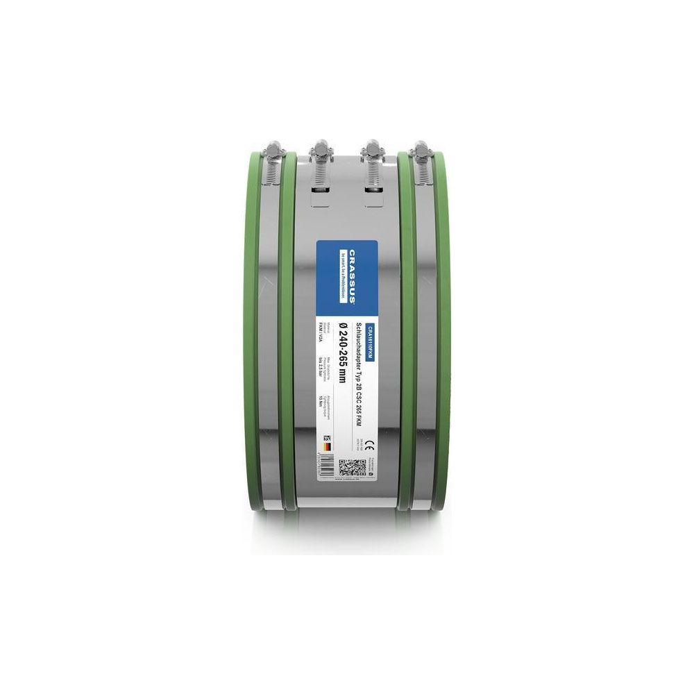 Crassus Schlauchadapter Typ 2B CSC 265 240-265mm, 2,5 bar, FKM/V2A, 150mm... CRASSUS-CRA16110FKM 4260431851657 (Abb. 3)