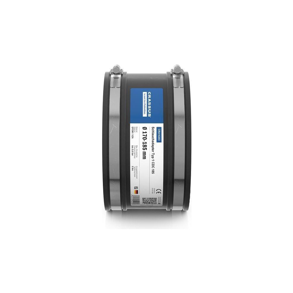 Crassus Schlauchadapter Typ 1 CDC 185, 170-185mm, 0,6 bar, EPDM/V2A, CRA16203... CRASSUS-CRA16203 4260182342039 (Abb. 3)