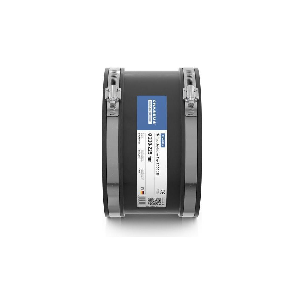 Crassus Schlauchadapter Typ 1 CDC 225, 210-225mm, 0,6 bar, EPDM/V2A, 150mm... CRASSUS-CRA16205 4260182342053 (Abb. 3)
