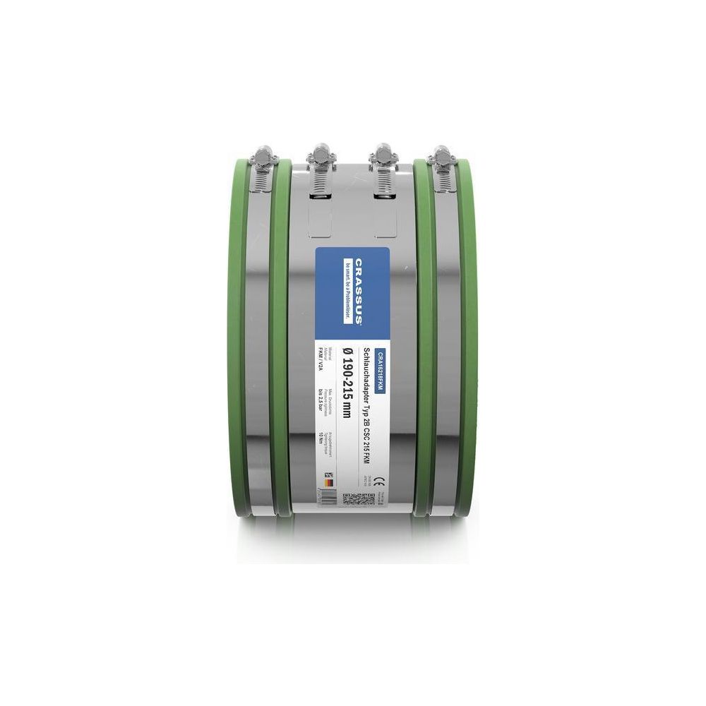 Crassus Schlauchadapter Typ 2B CSC 215, 190-215mm, 2,5 bar, 150mm, FKM/V2A... CRASSUS-CRA16218FKM 4260431851855 (Abb. 3)