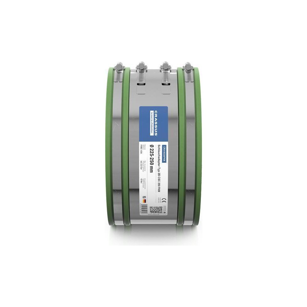 Crassus Schlauchadapter Typ 2B CSC 250 FKM, 225-250mm, 2,5 bar, 150mm, Gummi/V2A... CRASSUS-CRA16220FKM 4260431851862 (Abb. 3)