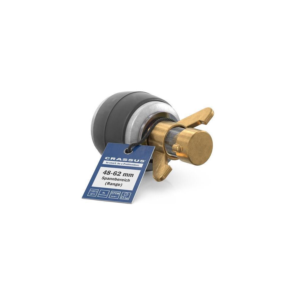 Crassus Schnellverschlussstopfen CSV 60, 48-62mm, bis 0,5 bar, 100mm, EPDM/Aluminium... CRASSUS-CRA18620 4260431854276 (Abb. 2)