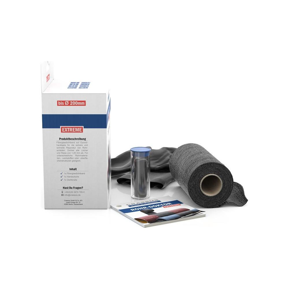 Crassus Rohrreparatur-Set Rohr-Doktor Extreme CPW 200, 100mm, 7,5m, 1mm, Schwarz... CRASSUS-CRA70107 4260182345894 (Abb. 3)