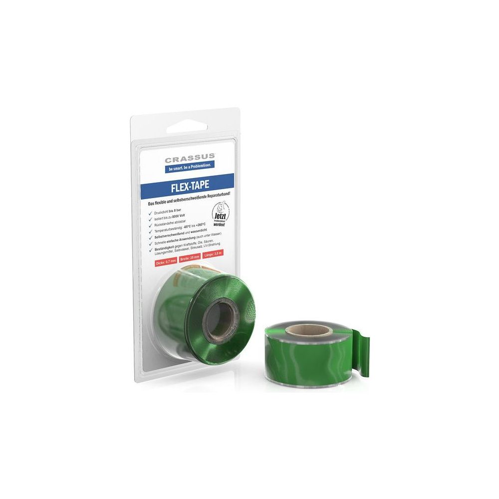 Crassus Reparaturband Flex-Tape, 25x3,5x0,7mm, Grün, CRA70603... CRASSUS-CRA70603 4260391375606 (Abb. 2)