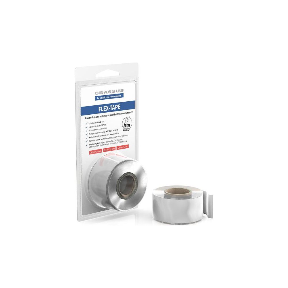Crassus Reparaturband Flex-Tape, 25x3,5x0,7mm, Weiß, CRA70604... CRASSUS-CRA70604 4260391375613 (Abb. 2)