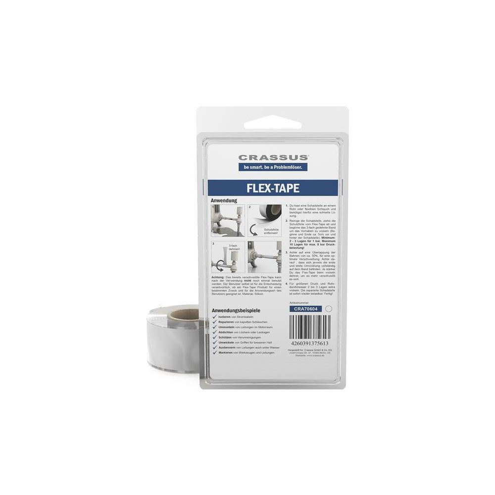Crassus Reparaturband Flex-Tape, 25x3,5x0,7mm, Weiß, CRA70604... CRASSUS-CRA70604 4260391375613 (Abb. 4)