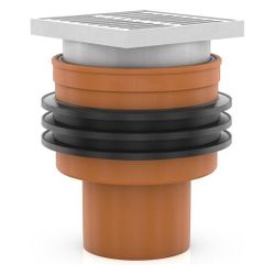 Crassus Bodenablauf KG Innen, DN 50/110, 1,79l/s, bis 2,5 bar, 150x150mm, Kunststoff... CRASSUS-CRA22800 4260431850148 (Abb. 1)