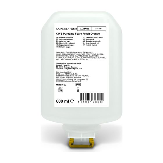 CWS PureLine Foam Fresh Orange Flasche mit 600ml, 8 Stück
