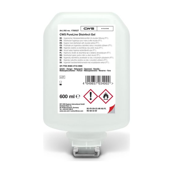 CWS PureLine Disinfect Gel Flasche mit 600ml, 8 Stück
