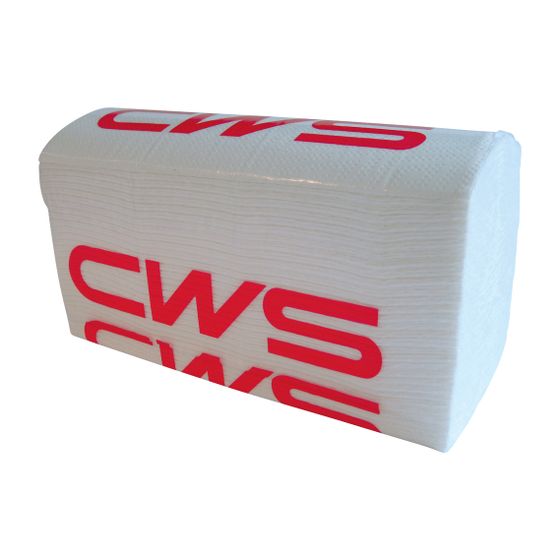 CWS Zellulose Papier 3-lagig mit M-Falz 2500 Blatt 22x31cm, Hochweiß