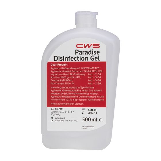 CWS Paradise berührungsloser Desinfektionsgelspender 500ml zum PureLine Disinfect NT, 12 Stück