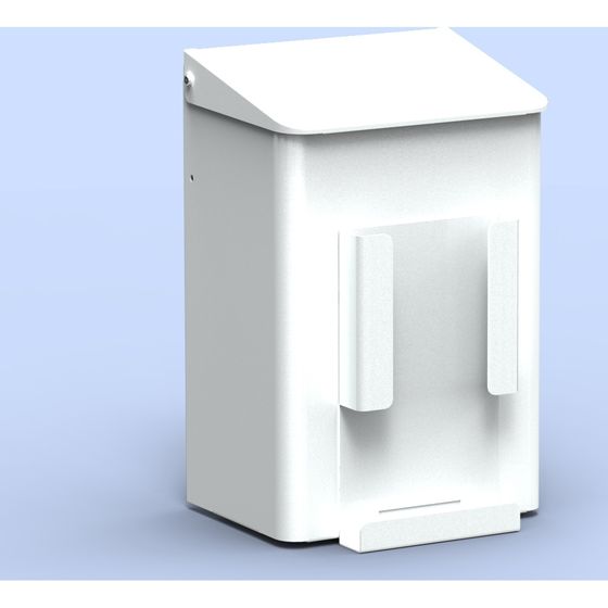 CWS Hygienebox mit Papiertütenhalter 6l HxBxT 325x212x184mm, Aluminium Weiß