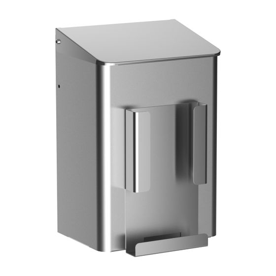 CWS Hygienebox mit Papiertütenhalter 6l HxBxT 325x212x184mm, Edelstahl matt gebürstet