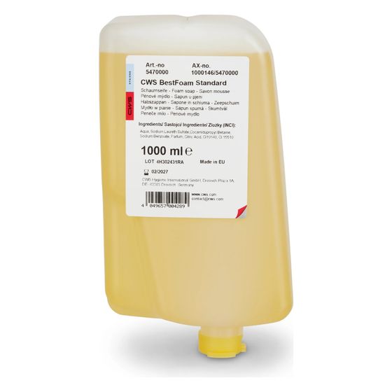 CWS BestFoam Universal Seifenkonzentrat 1000ml, Zitrus Handreiniger für Modelle 4011 und 7011, 12 Stück
