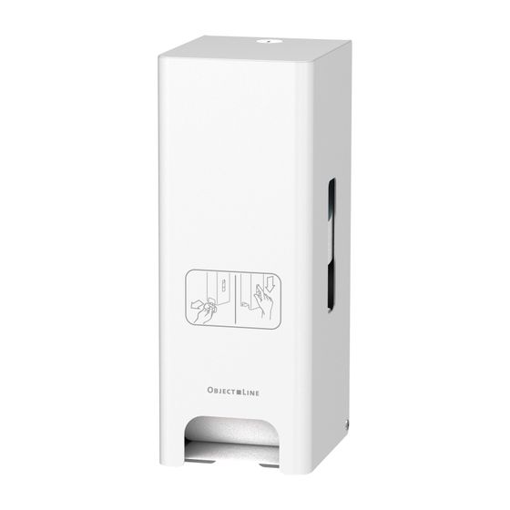 CWS ObjectLine Toilettenpapierspender für 2 Rollen HxBxT 303x116x136mm mit Schloss, Edelstahl Weiß